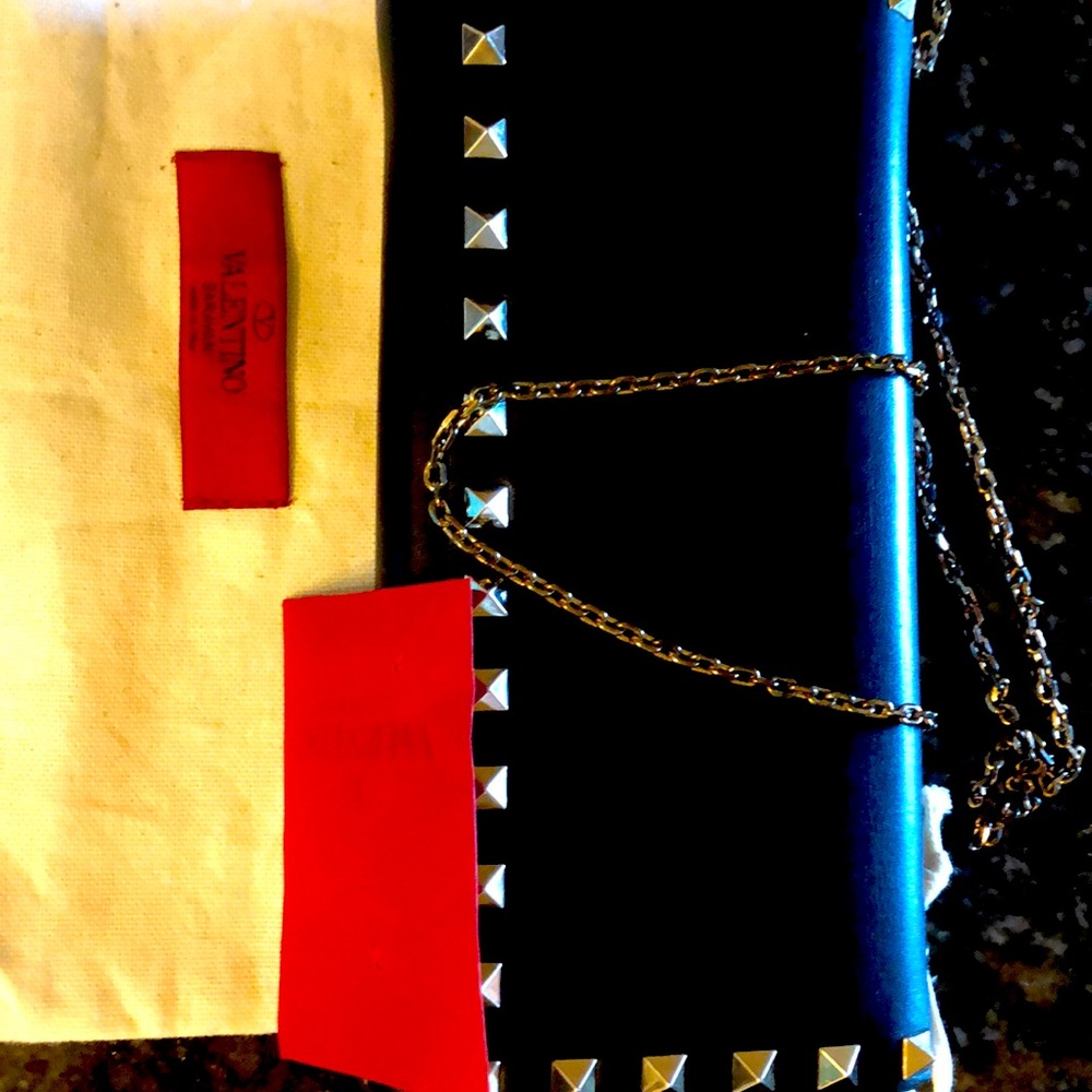 Valentino studded evening bag with gold chain